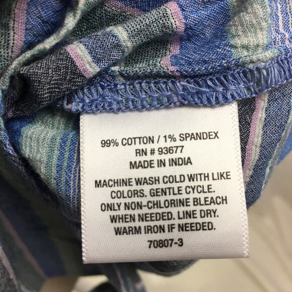 a.n.a button down tie off blouse cool stripe combo - Picture 11 of 16